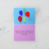 Paarse dank voor de vliegende vogelballonnen bedankkaart (Binnen)