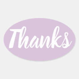 Paarse dank voor eenvoudige zakensticker ovale sticker