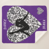 Paarse dans deken met een gladde zilveren hart. (Voorkant (horizontaal))