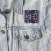 Paarse Dans Vierkante Button 5,1 Cm (In situ)