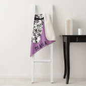 Paarse dansdeken met sprankelend zilveren hart. sherpa deken (In situ)