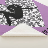 Paarse dansdeken met sprankelend zilveren hart. sherpa deken (3/4)