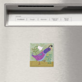 Paarse Dansende Kwartel met Lily Magnet (Insitu (Vaatwasser))