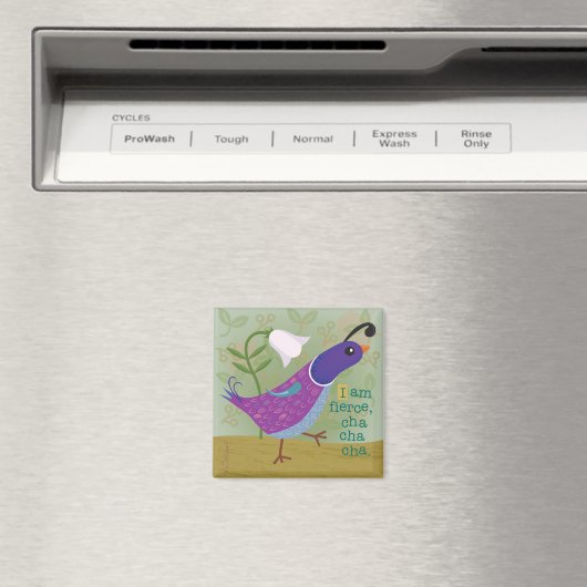 Paarse Dansende Kwartel met Lily Magnet (Insitu (Vaatwasser))