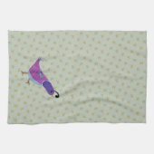 Paarse dansende Quail Kitchen Dish Towel Theedoek (Horizontaal)