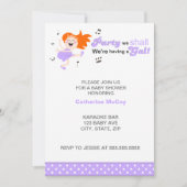 Paarse Dansende Redhead baby shower van moeder tot Kaart (Voorkant)