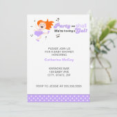 Paarse Dansende Redhead baby shower van moeder tot Kaart (Staand voorkant)