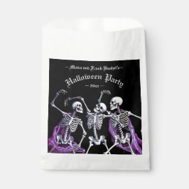 Paarse dansende skeletten Black Death Halloween Bedankzakje
