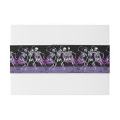 Paarse dansende skeletten gotische bruiloft uitnodigingen wikkel (Achterkant Voorbeeld)