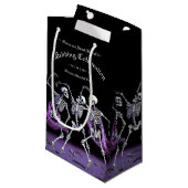 Paarse Dansende Skeletten Halloween Gothic Wedding Klein Cadeauzakje (Voorkant Gekanteld)