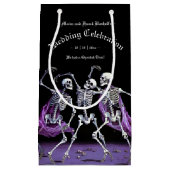 Paarse Dansende Skeletten Halloween Gothic Wedding Klein Cadeauzakje (Voorkant)