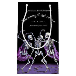 Paarse Dansende Skeletten Halloween Gothic Wedding Klein Cadeauzakje