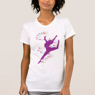 Paarse danser met sterren T-shirt