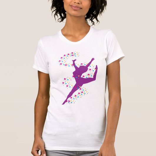 Paarse danser met sterren T-shirt (Voorkant)