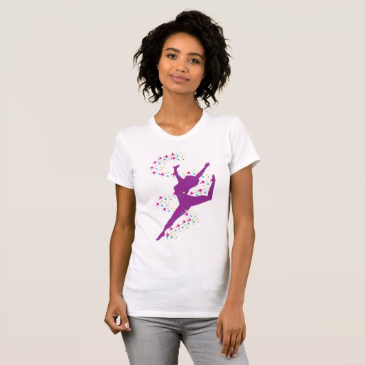 Paarse danser met sterren T-shirt (Voorkant volledig)