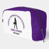 Paarse danser van het drillteam van de middelbare  toilettasje (Rechterhoek)