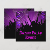 Paarse Dansfeest Evenementen Menigte Rave Kaart (Voorkant / Achterkant)
