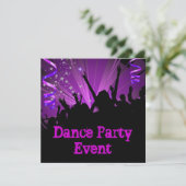 Paarse Dansfeest Evenementen Menigte Rave Kaart (Staand voorkant)