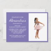 Paarse dansrecital foto uitnodiging (Voorkant)