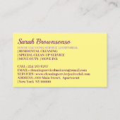 Paarse Dark Skin Janitorial Lady House Cleaning Visitekaartje (Achterkant)