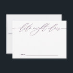 Paarse Date Night Ideeën Passen getrouwd Keepsake  Advieskaart<br><div class="desc">Deze prachtig ontworpen kaarten bieden een unieke manier voor bruiloftsgasten om hun favoriete date night-ideeën te delen met de bruid en bruidegom. Ideaal voor het toevoegen van een persoonlijk tintje aan uw speciale dag,  deze kaarten zorgen voor gekoesterde souvenirs voor het gelukkige paar. Ideaal voor huwelijksrecepties,  vrijgezellenfeesten en verlovingsfeesten.</div>