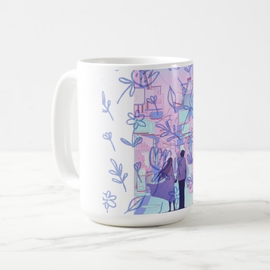 Paarse datum koffiemok (Voorkant links)