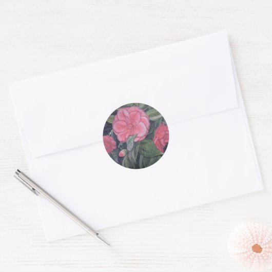 Paarse Dawn Camellia Stickers (Envelop)