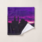 Paarse Dawn NYC Skyline Bad Handdoek (Wasdoekje)