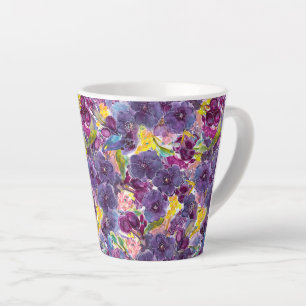 Paarse Daze Waterverf Moderne Floral Mok