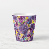 Paarse Daze Waterverf Moderne Floral Mok (Voorkant)