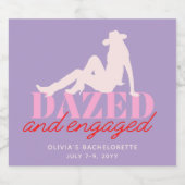 Paarse Dazed & Engaged Bachelorette Champagnette Sparkling Wijnetiket (Enkel label)