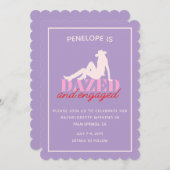 Paarse Dazed & Engaged Bachelorette Uitnodiging (Voorkant / Achterkant)
