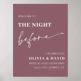 Paarse de avond voor repetitie diner Poster