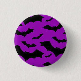 Paarse Deathrock Bats Ronde Button 3,2 Cm