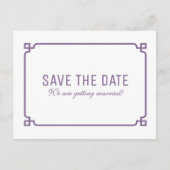 Paarse Deco Chic sparen het Briefkaart van de Datu (Voorkant)