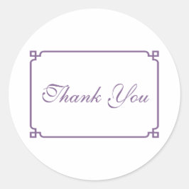 Paarse Deco Chic Wedding Bedankt Ronde Sticker