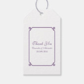 Paarse Deco Chic Wedding Cadeaulabel (Voorkant)