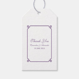 Paarse Deco Chic Wedding Cadeaulabel