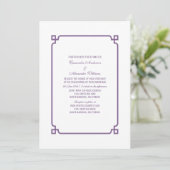 Paarse Deco Chic Wedding Invite Kaart (Staand voorkant)