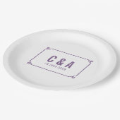 Paarse Deco Chic Wedding Papieren Bordje (Gekanteld)
