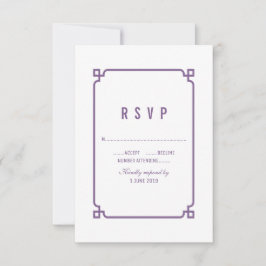 Paarse Deco Chic Wedding RSVP