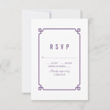 Paarse Deco Chic Wedding RSVP