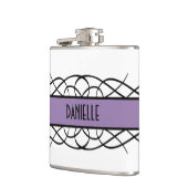 Paarse Deco Flourish Flask Heupfles (Links)