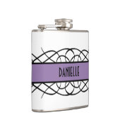 Paarse Deco Flourish Flask Heupfles (Rechts)