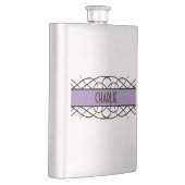 Paarse Deco Flourish Flask Heupfles (Rechts)