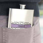 Paarse Deco Flourish Flask Heupfles (Voorbeeld)