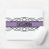 Paarse Deco Flourish Mousepad Muismat (Met muis)