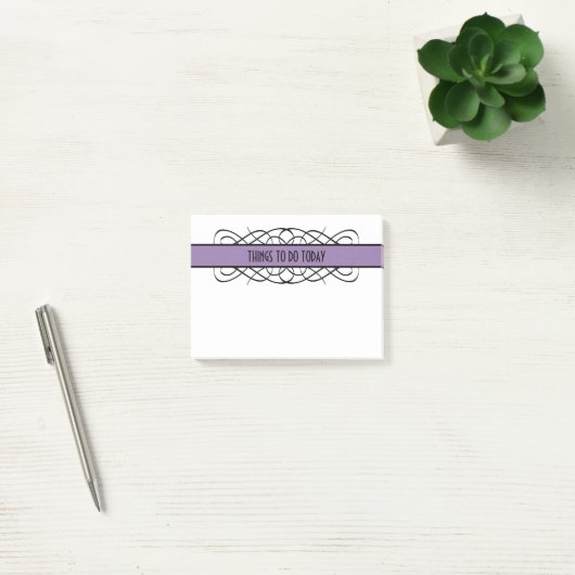 Paarse Deco Flourish Notes (Kantoor)