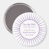 Paarse Deco Retro sparen de Magnet van de Datum (Voorkant / Achterkant)