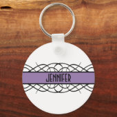 Paarse Deco Vlaamse Sleutelhanger (Voorkant)